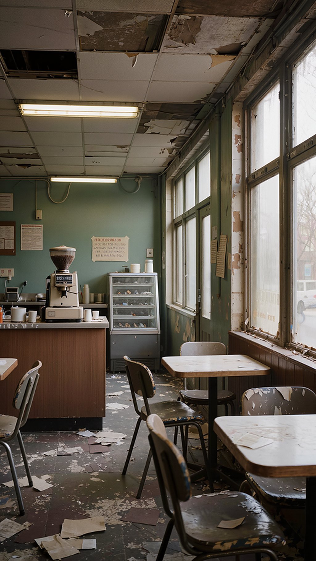 Corner café before transformation