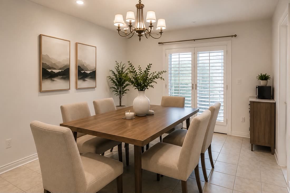 Dining room professionally staged