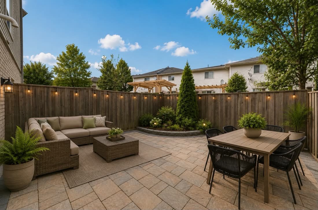 Back patio professionally staged