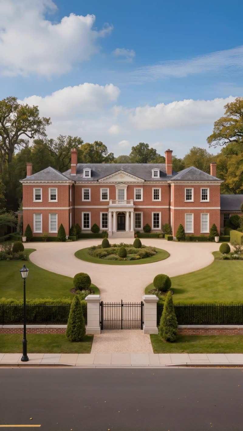 Georgian manor after build