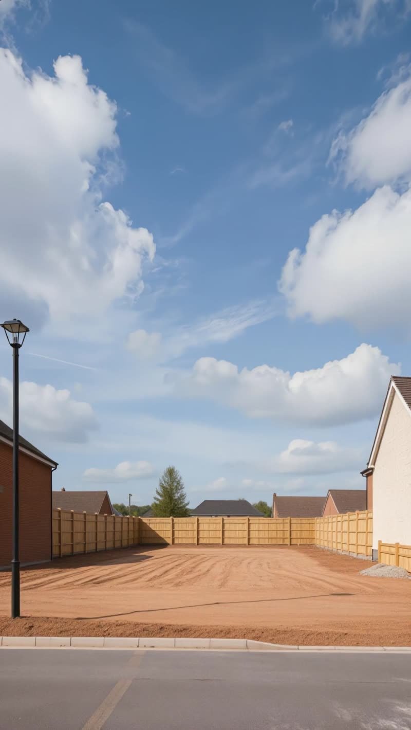 Red brick home before build